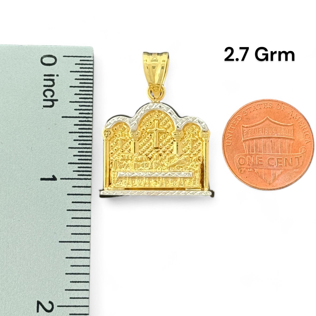 10KT Two Tone Gold Last Supper Pendant