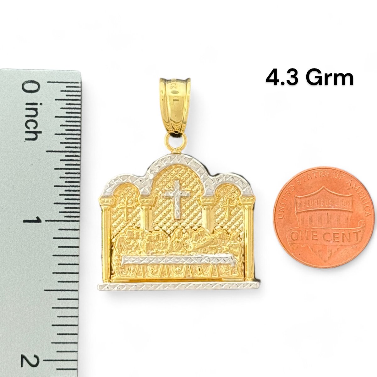 10KT Two Tone Gold Last Supper Pendant