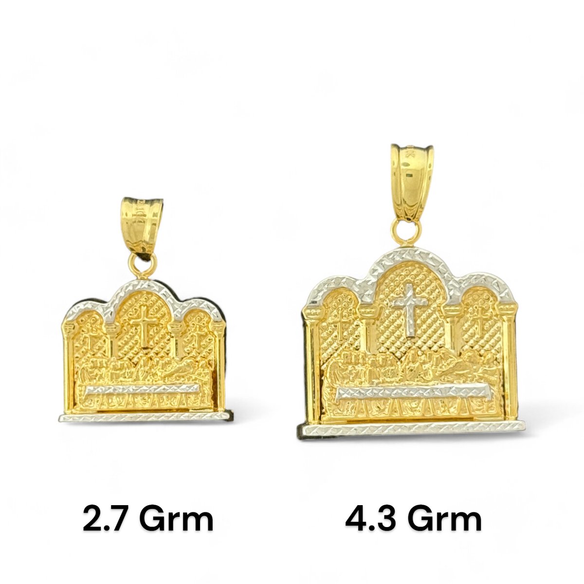 10KT Two Tone Gold Last Supper Pendant