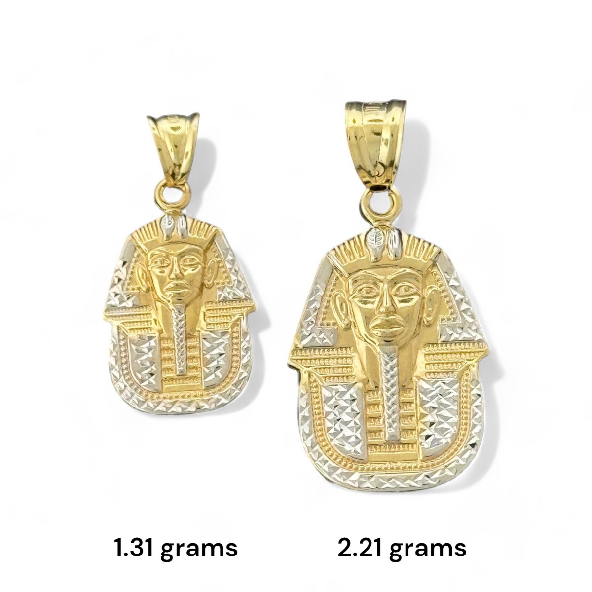 10KT Two Tone Gold Pharaoh Head Pendant