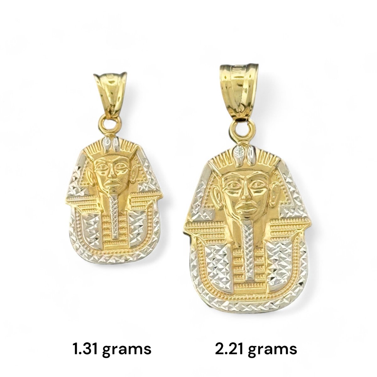 10KT Two Tone Gold Pharaoh Head Pendant