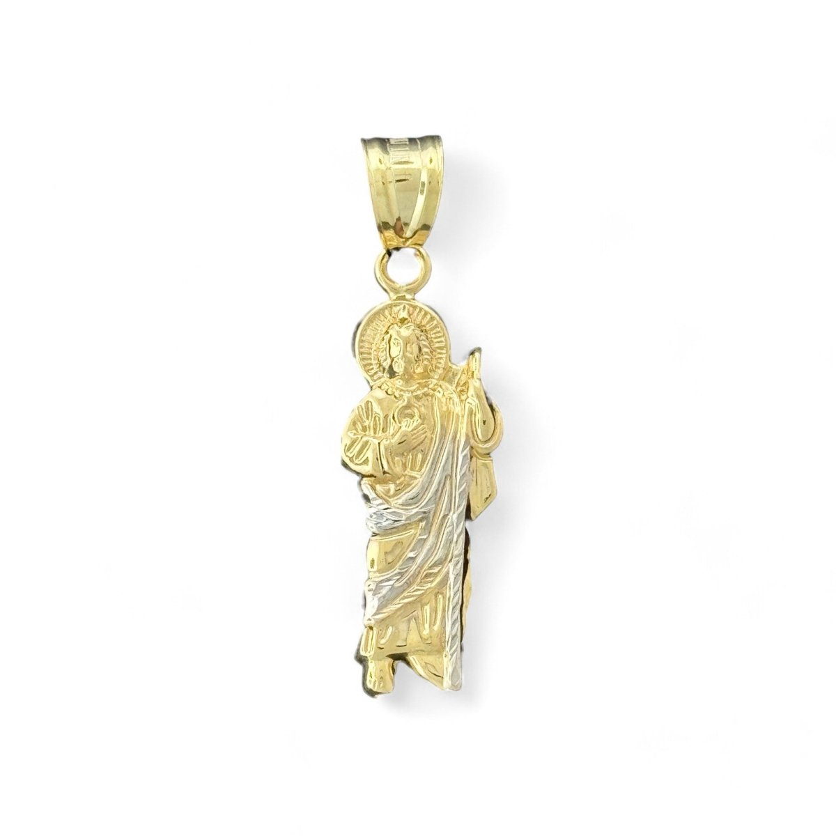 10KT Two Tone Gold Saint Jude Pendant