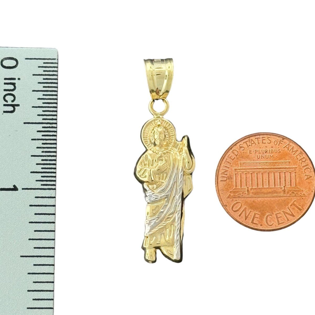 10KT Two Tone Gold Saint Jude Pendant