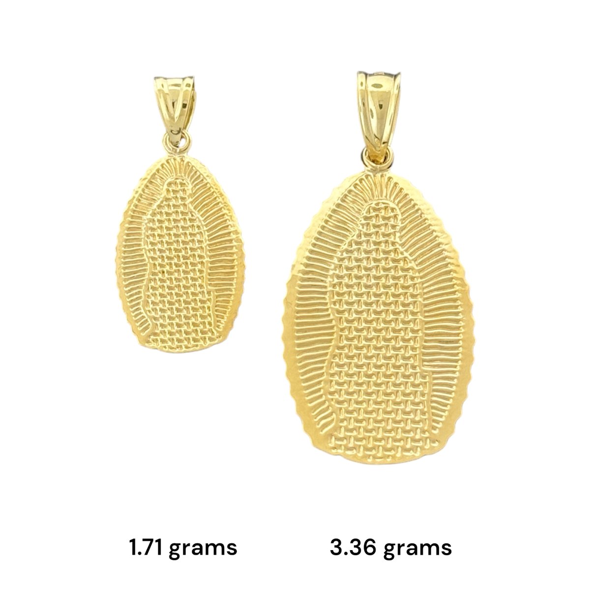 10KT Two Tone Gold Virgin Mary Pendant