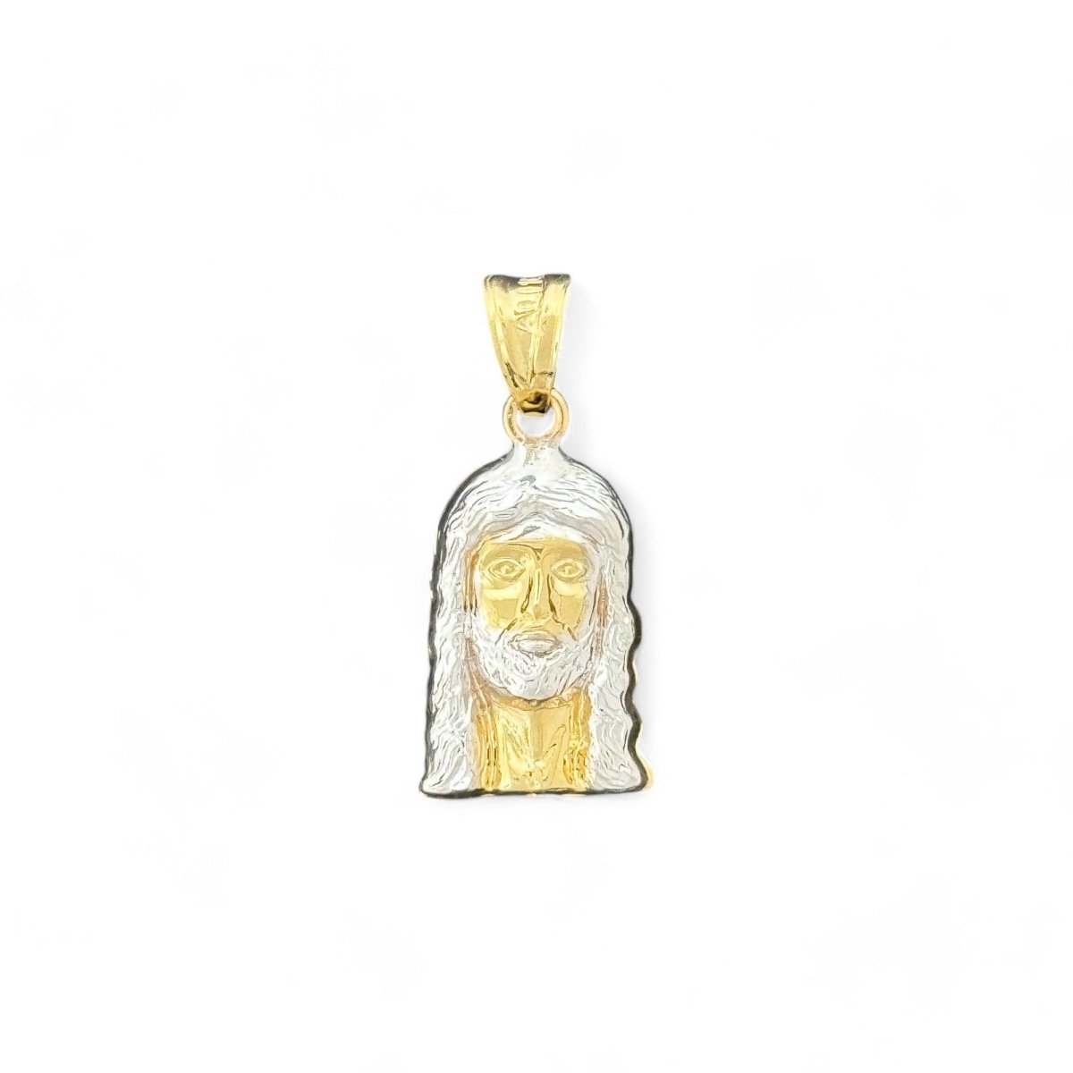 10KT Two - Tone Jesus Head Gold Pendant - 1.15 Grm