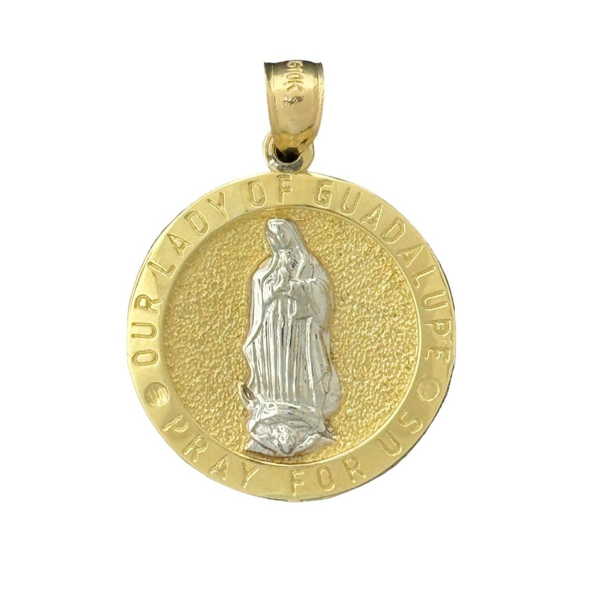 10KT Two Tone Virgin Mary Pendant, 3.10g