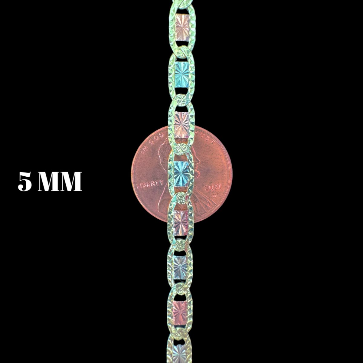 10KT Valentino Tricolor Necklace