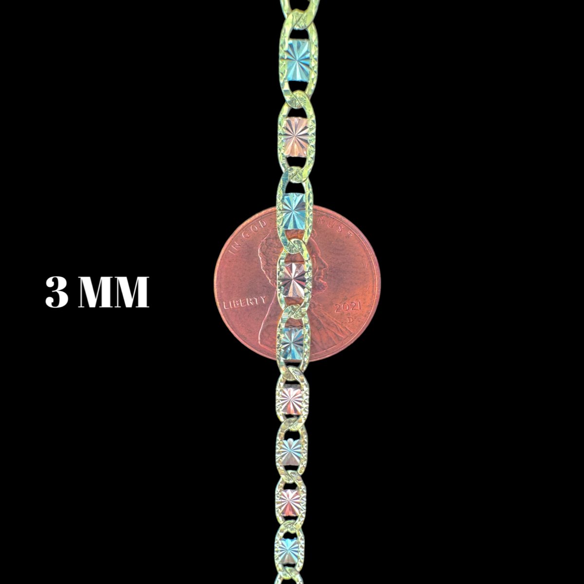 10KT Valentino Tricolor Necklace