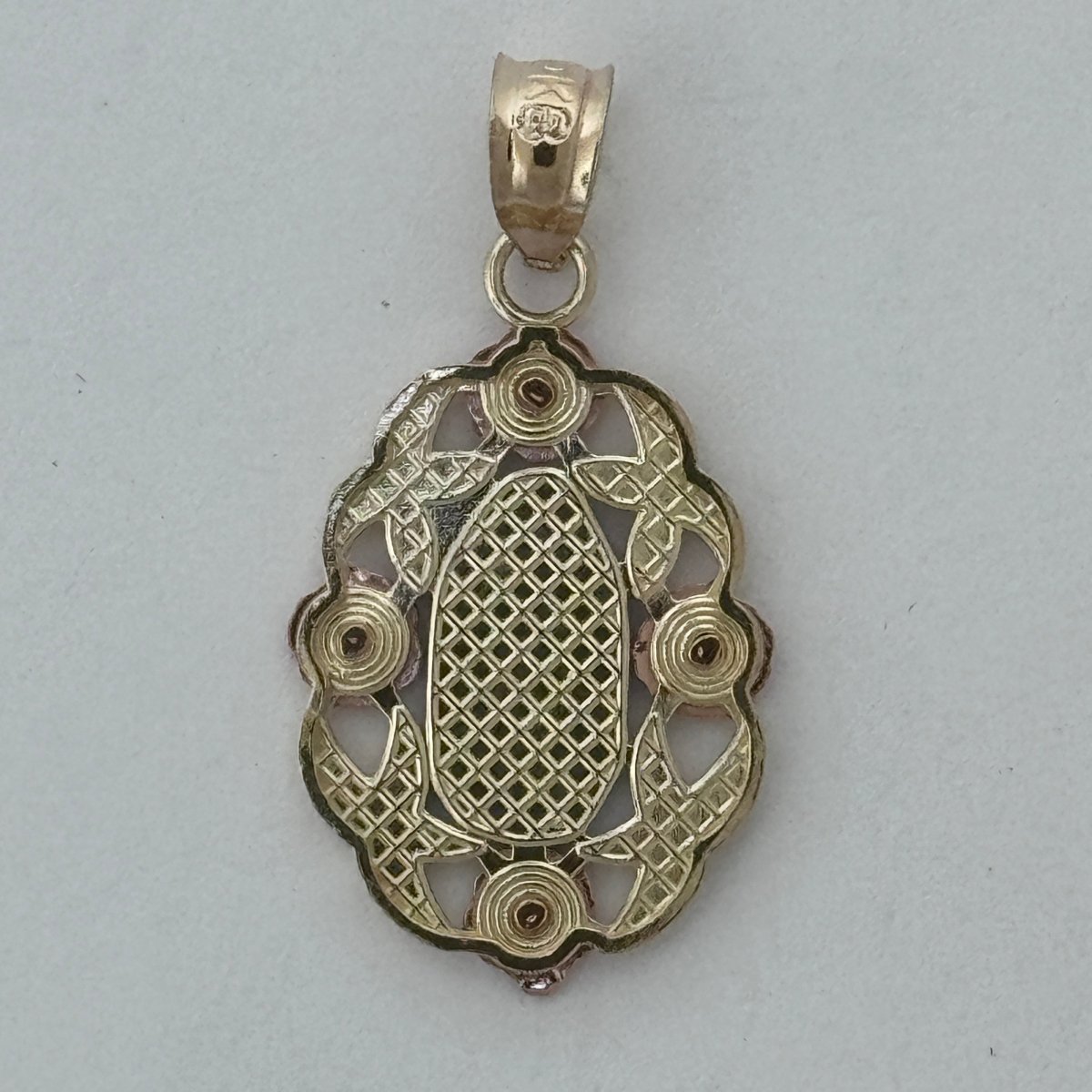 10KT Virgin Mary pendant Real Yellow Gold Diamond cut, 1.6 GRM, 1.5 mm Bail