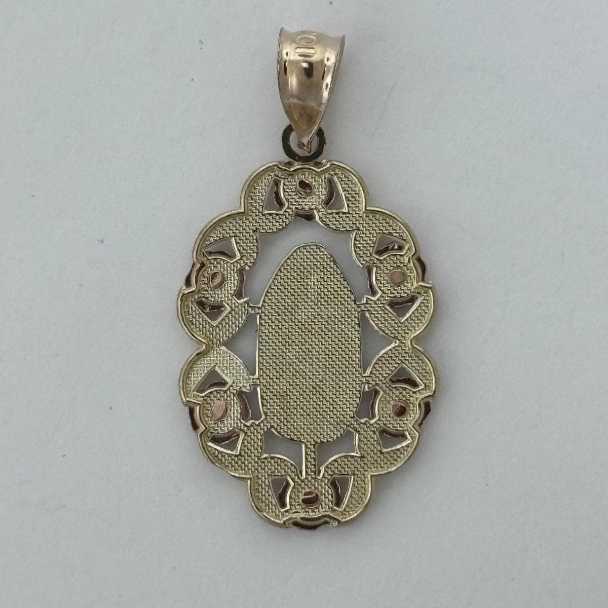 10KT Virgin Mary pendant Real Yellow Gold Diamond cut, 2.52 GRM, 3 mm Bail