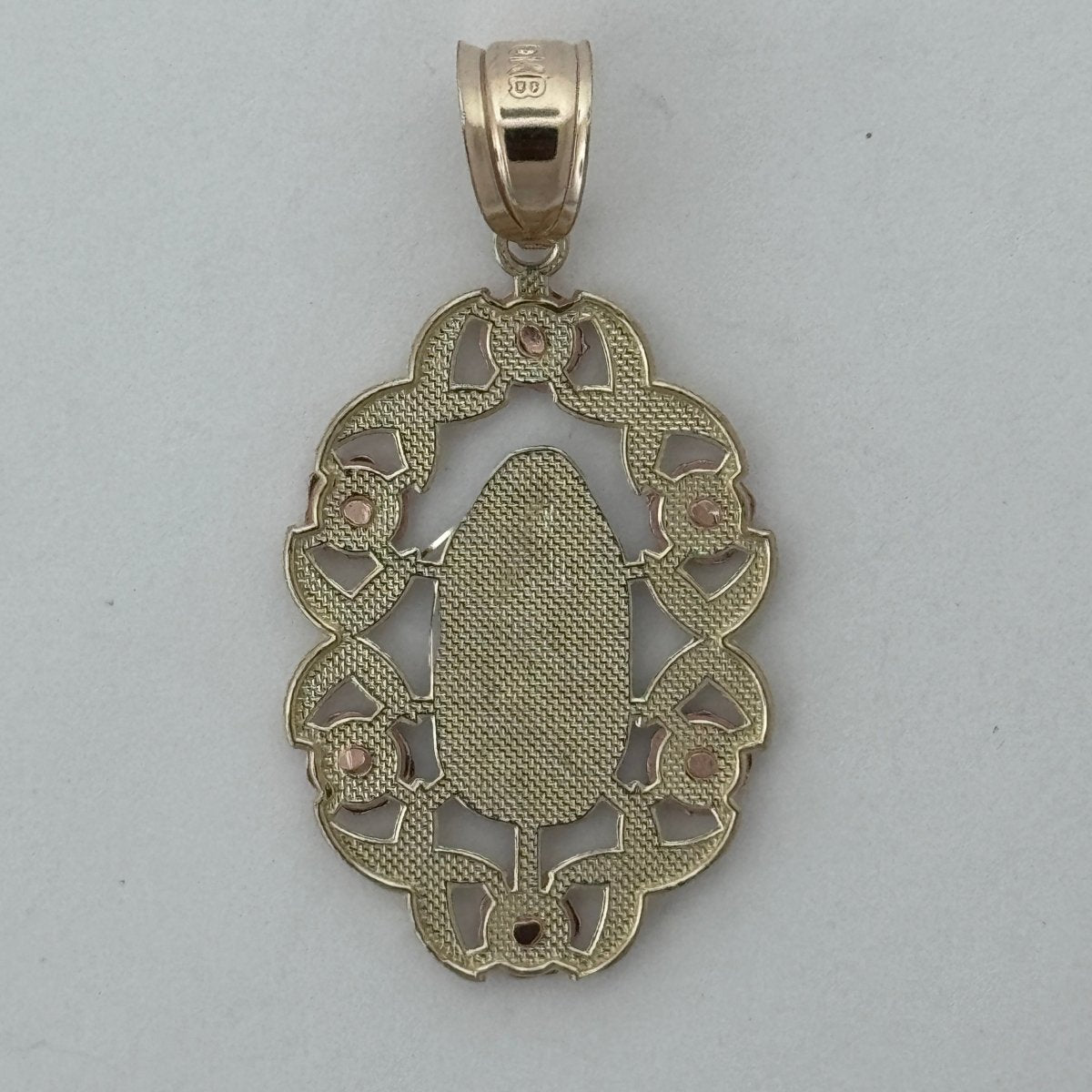 10KT Virgin Mary pendant Real Yellow Gold Diamond cut, 3.04 GRM, 4 mm Bail