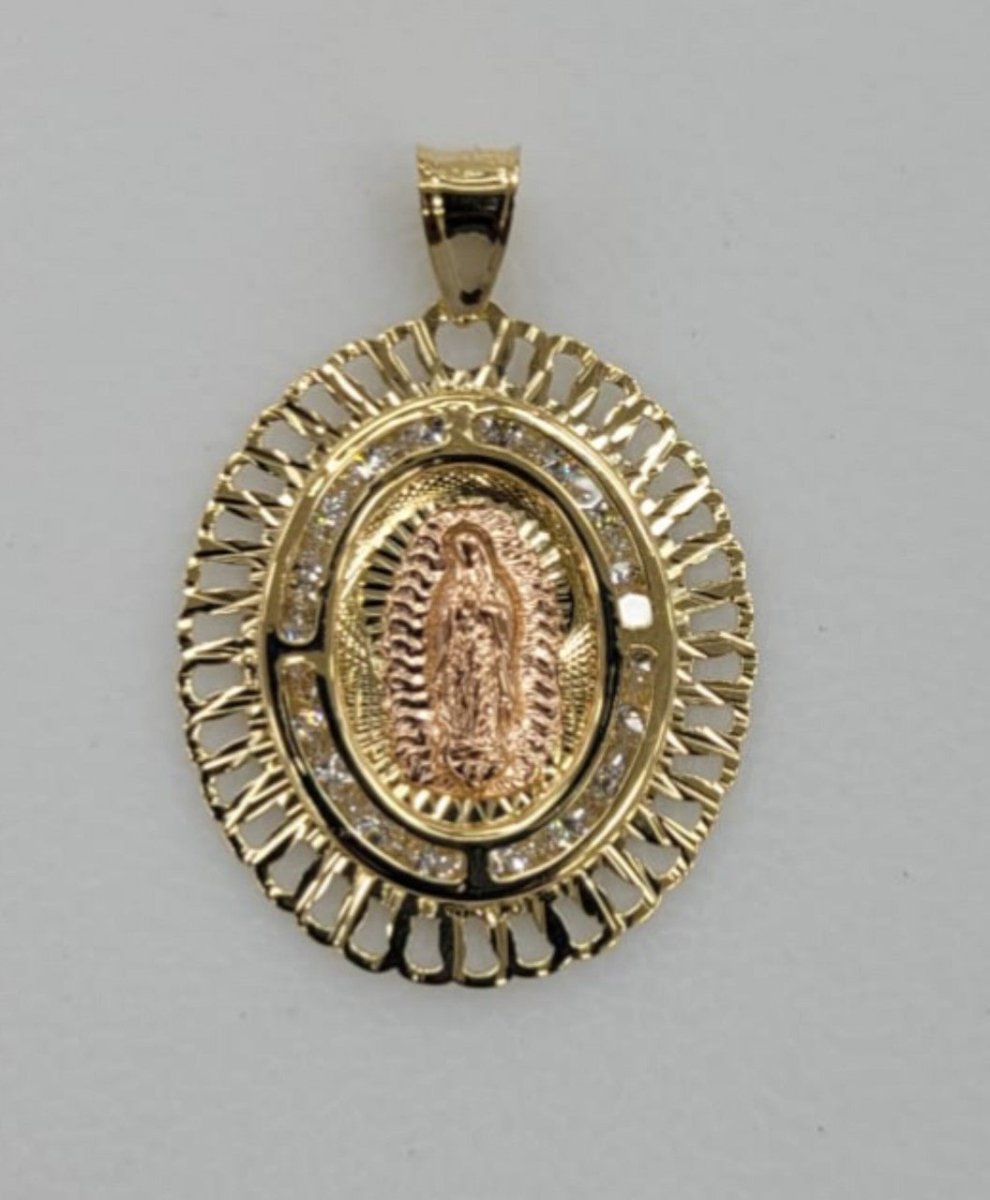 10KT Virgin mary Real Gold pendant Diamond cut Brand New Premium Quality