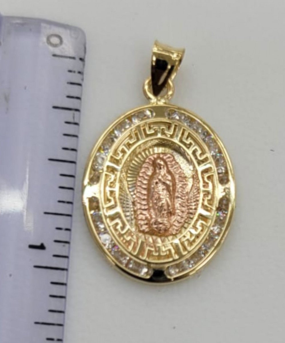 10KT Virgin mary Real Gold pendant Diamond cut Brand New Premium Quality