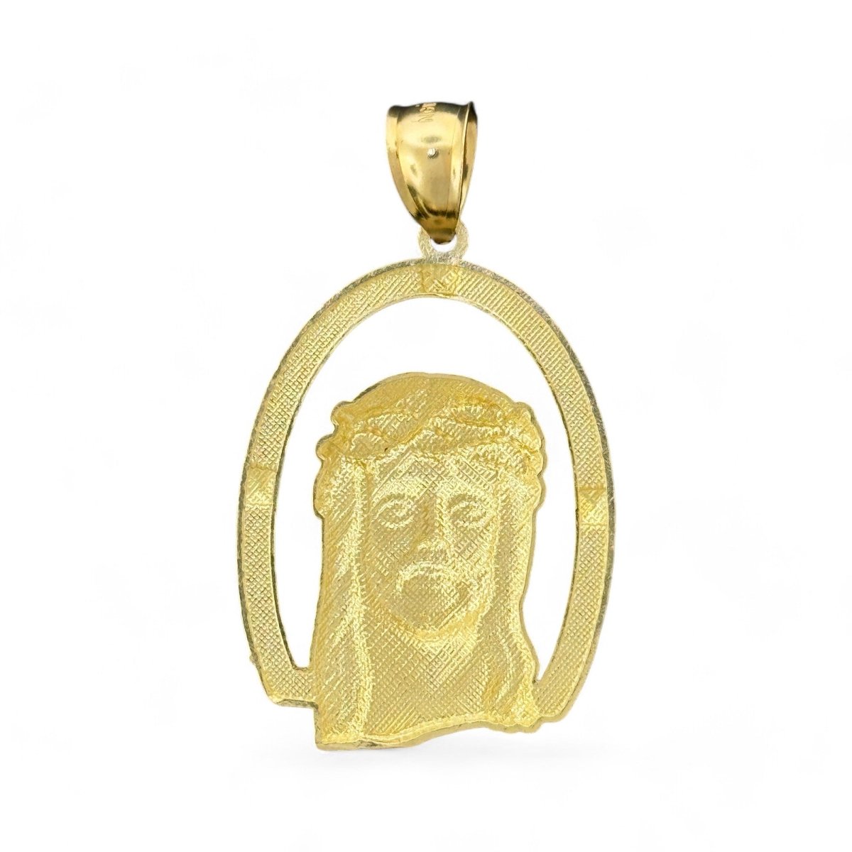 10KT Yellow Gold Jesus Pendant with Oval Frame - 4.84 Grm