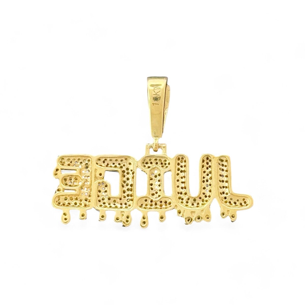 10KT Yellow Gold JUICE Drip Pendant with CZ Stones - 4g