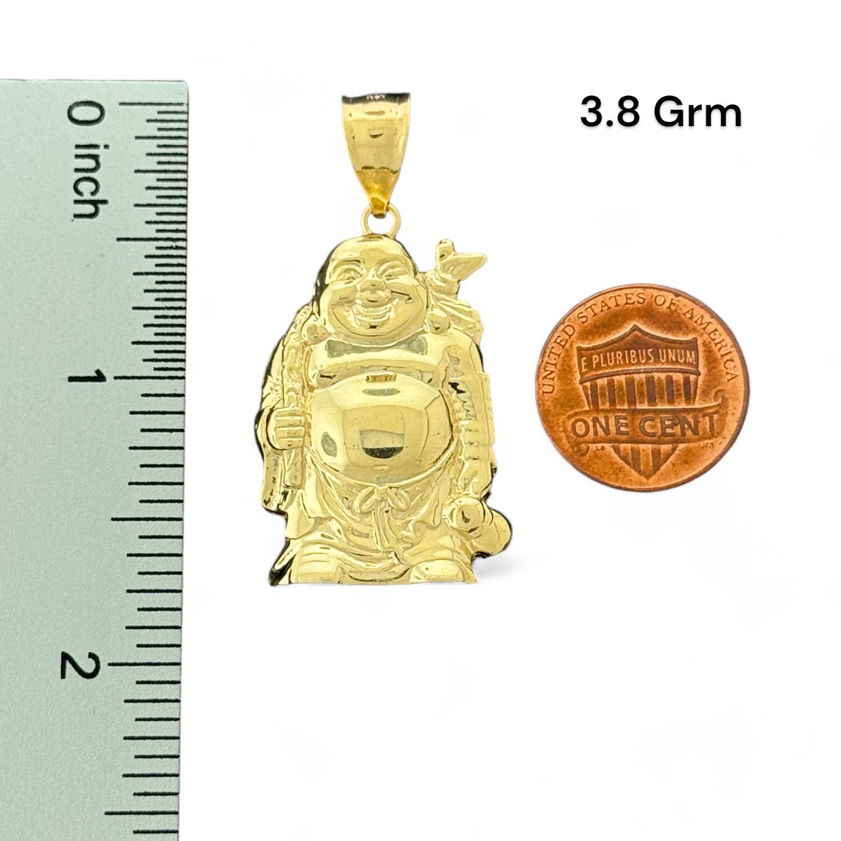 10KT Yellow Gold Laughing Buddha Pendant