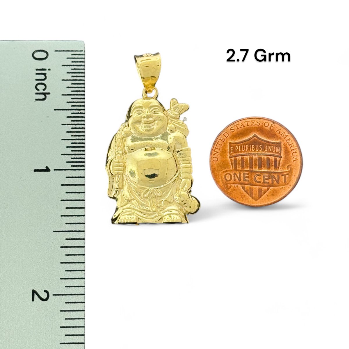 10KT Yellow Gold Laughing Buddha Pendant