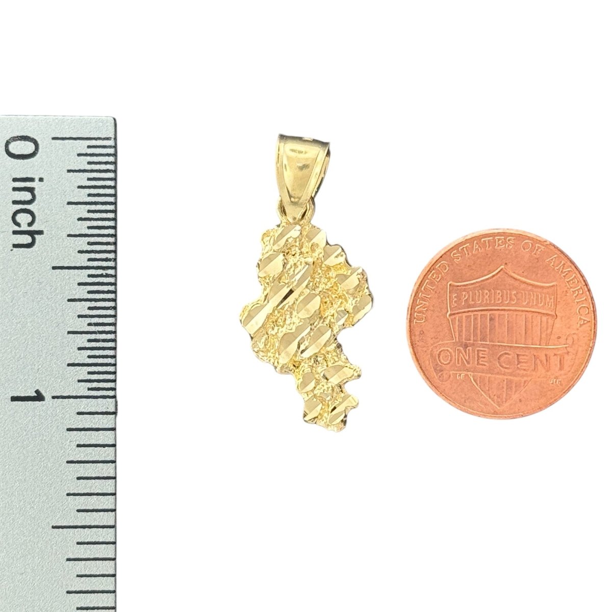10KT Yellow Gold Mini Texas Nugget Pendant - 1.3 Grm