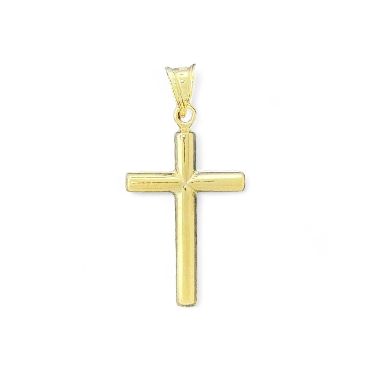 10KT Yellow Gold Piped Cross Pendant