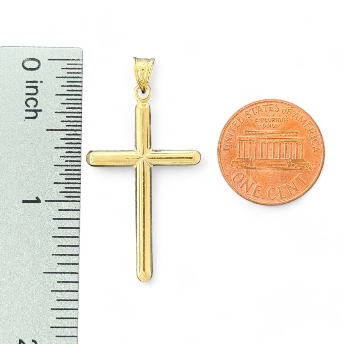 10KT Yellow Gold Plain Cross Pendant