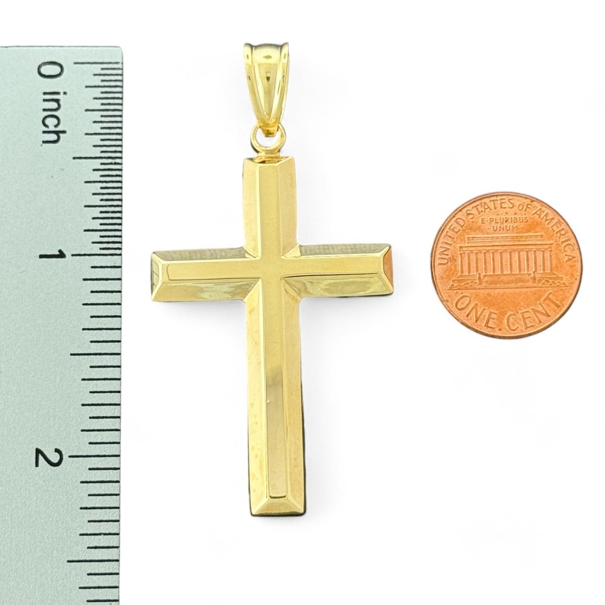 10KT Yellow Gold Polished Cross Pendant