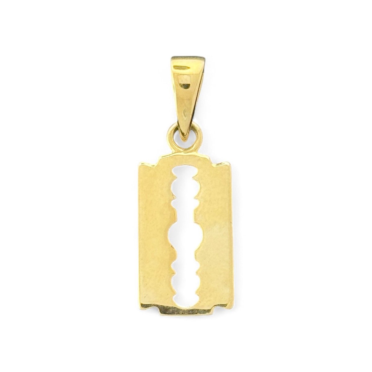 10KT Yellow Gold Razor Blade Pendant - 1.5g