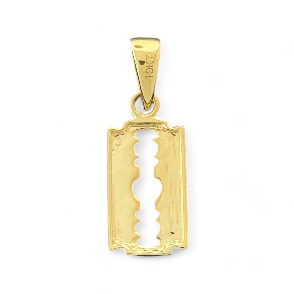 10KT Yellow Gold Razor Blade Pendant - 1.5g