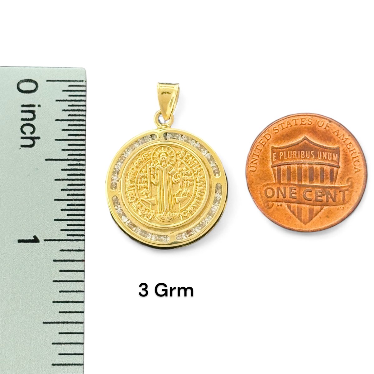 10KT Yellow Gold Saint Benedict Medal Pendant