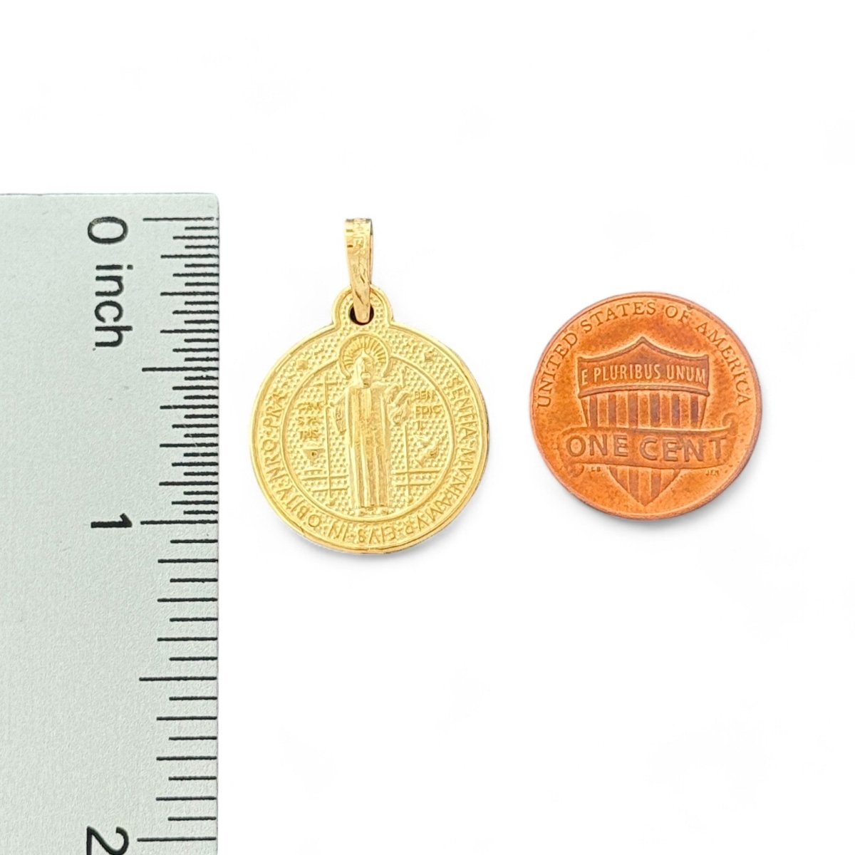 10KT Yellow Gold Saint Benedict Medal Pendant