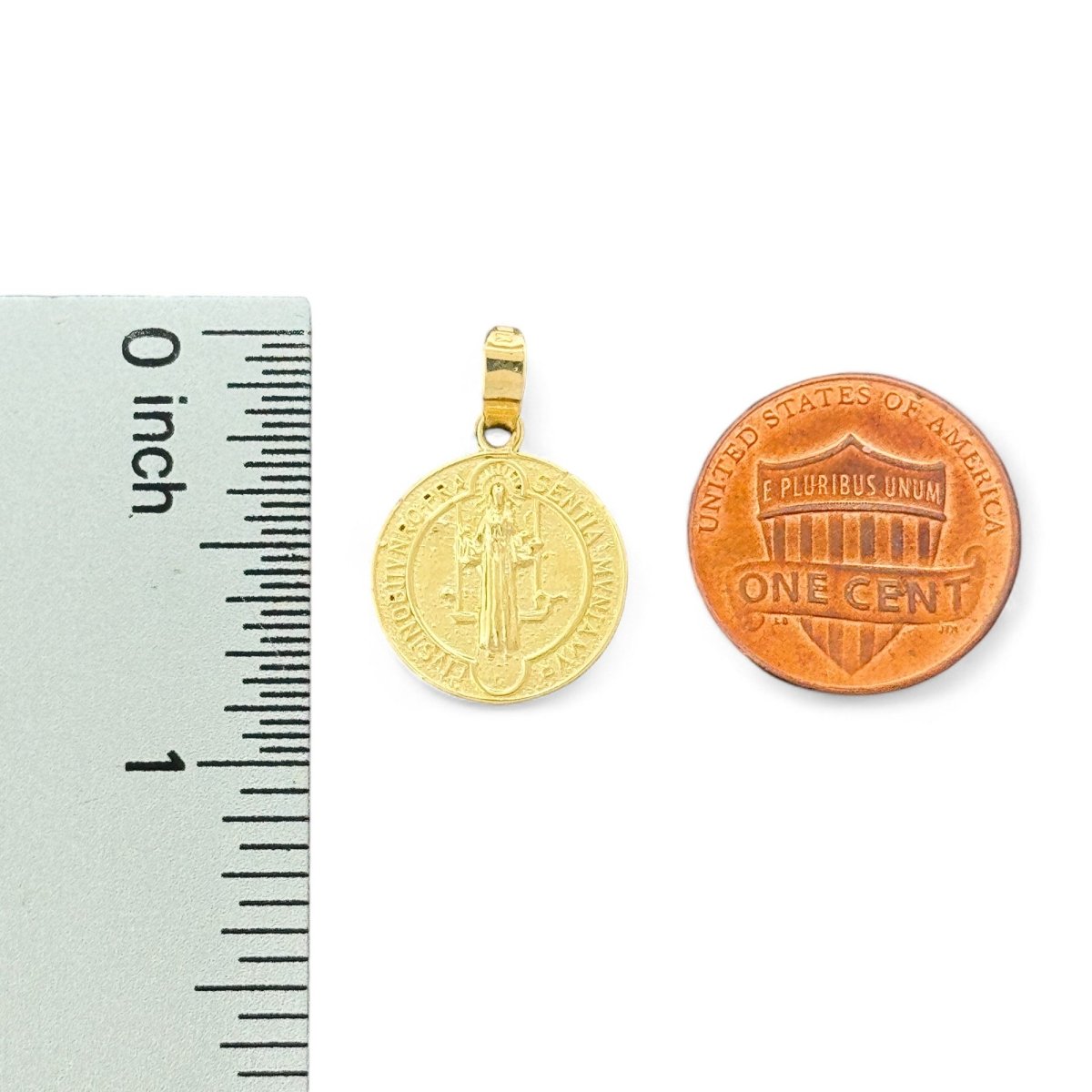 10KT Yellow Gold Saint Benedict Medal Pendant