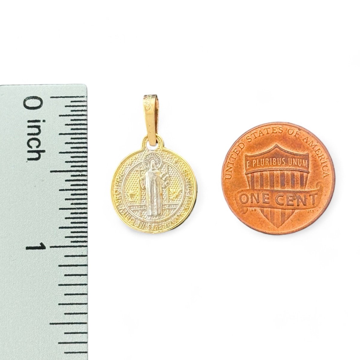 10KT Yellow Gold Saint Benedict Medal Pendant