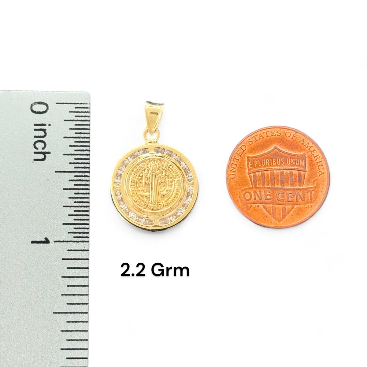 10KT Yellow Gold Saint Benedict Medal Pendant