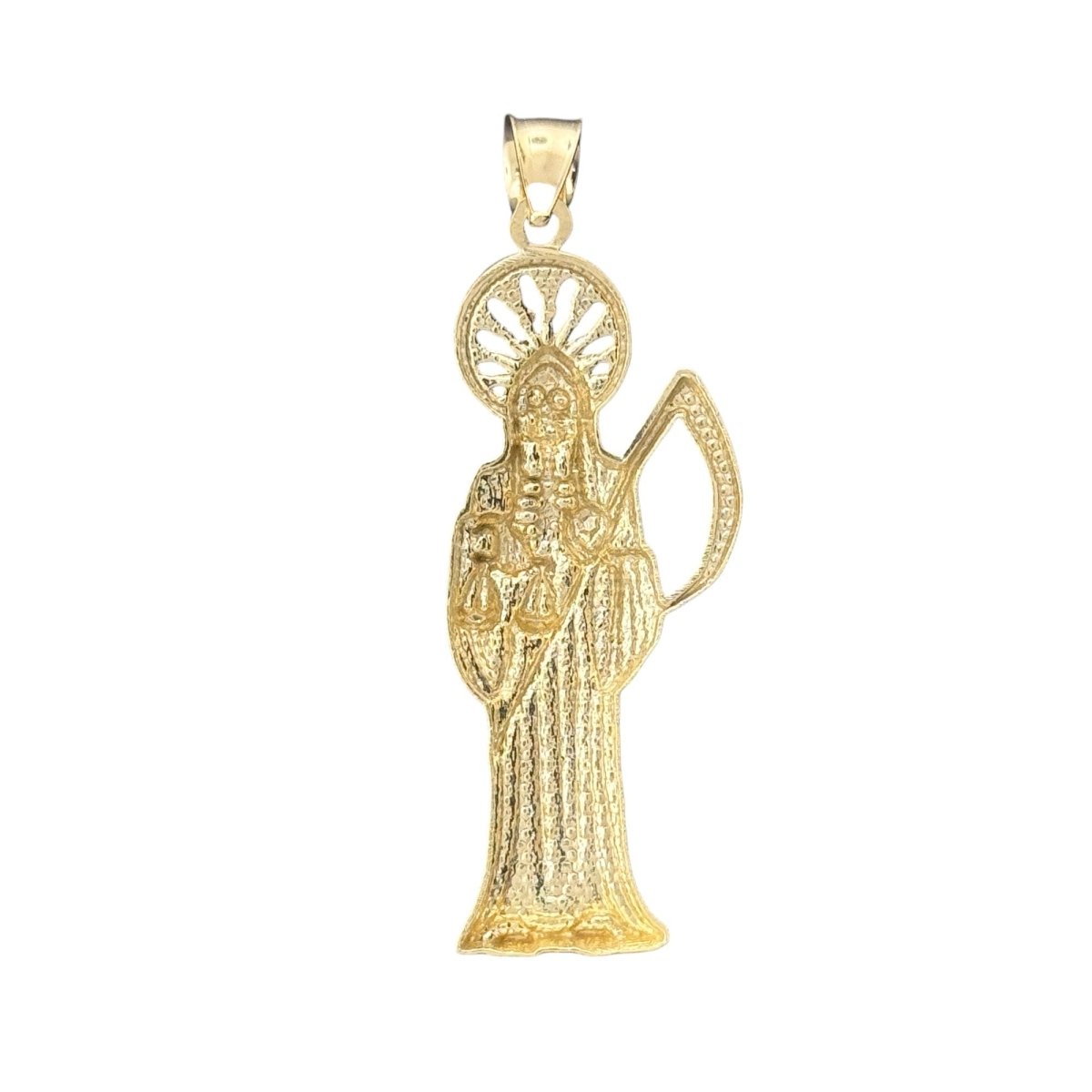 10KT Yellow Gold Santa Muerte Pendant - 3.9 Grm