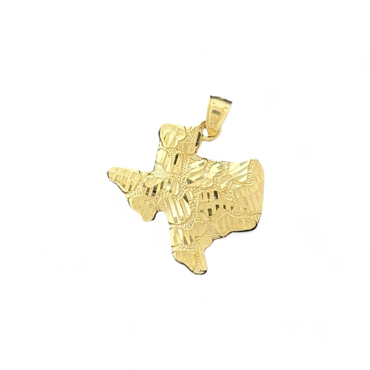 10KT Yellow Gold Texas State Map Nugget Pendant - 2.4g