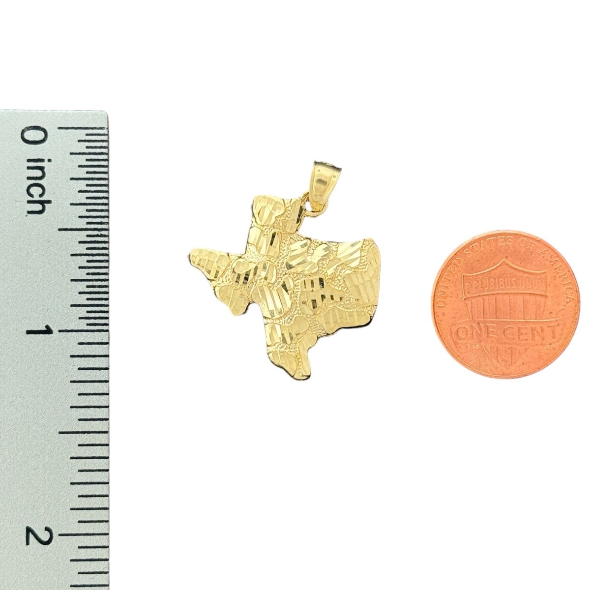 10KT Yellow Gold Texas State Map Nugget Pendant - 2.4g