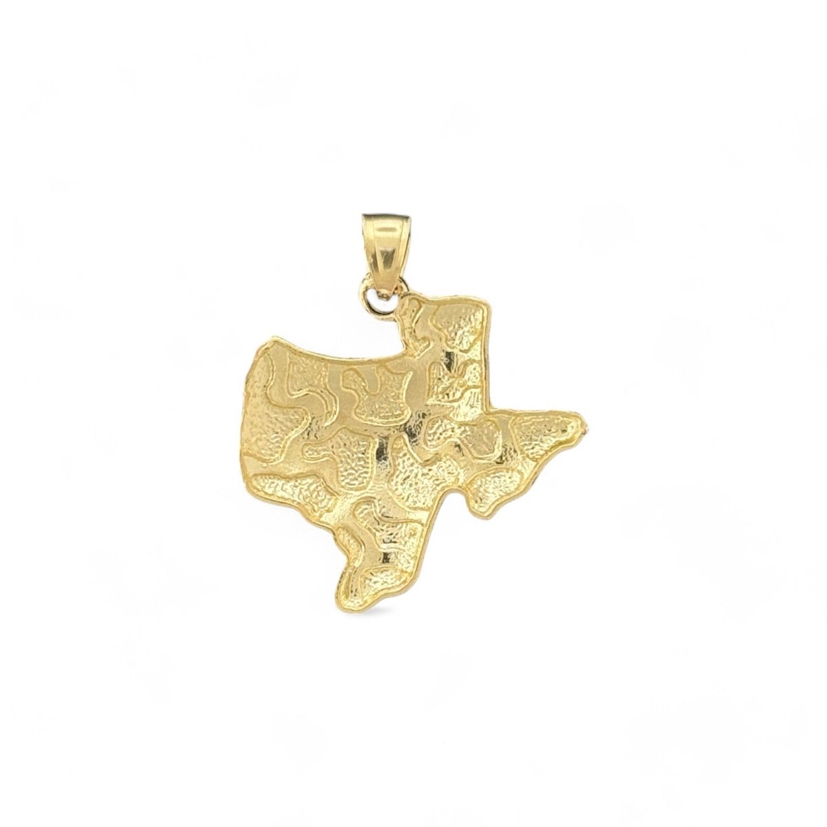 10KT Yellow Gold Texas State Map Nugget Pendant - 2.4g
