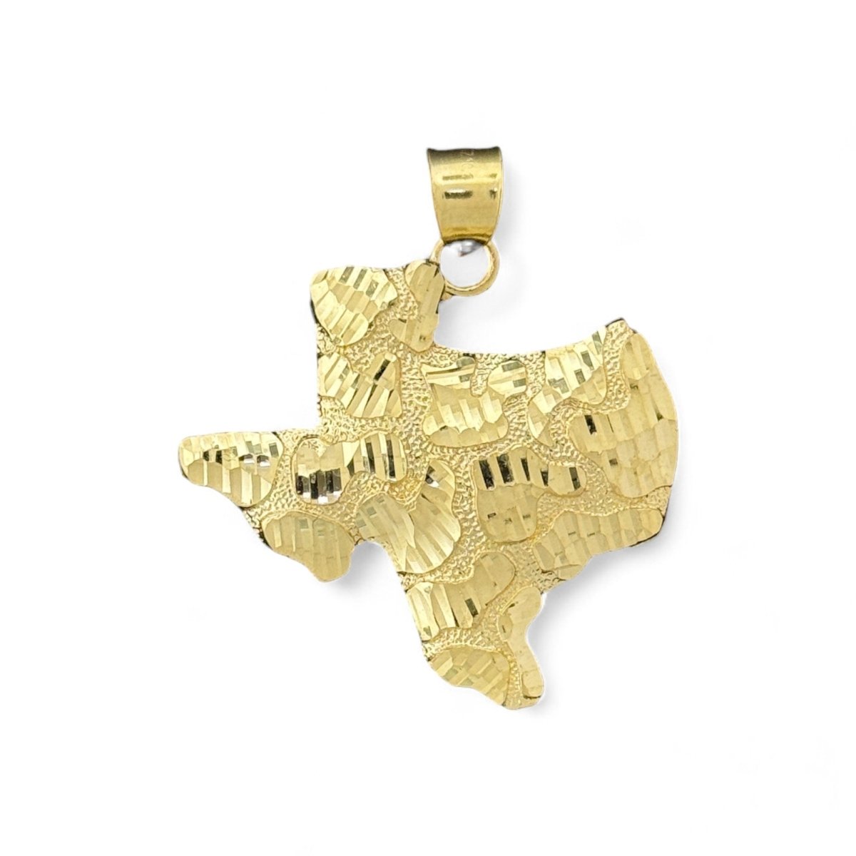 10KT Yellow Gold Texas State Map Nugget Pendant - 5.2g