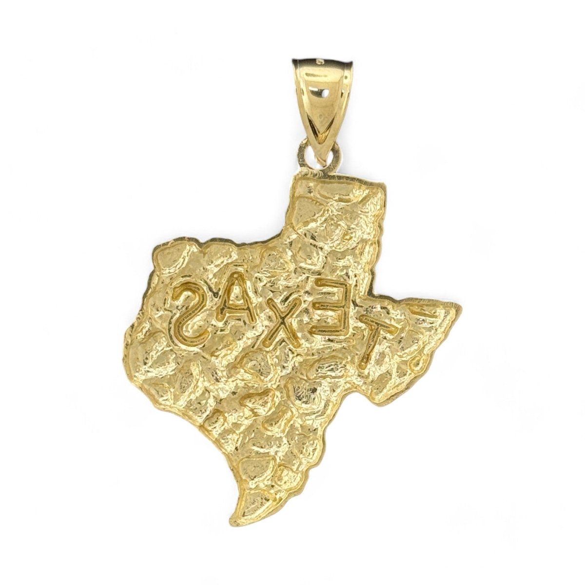 10KT Yellow Gold Texas State Nugget Pendant - 6g