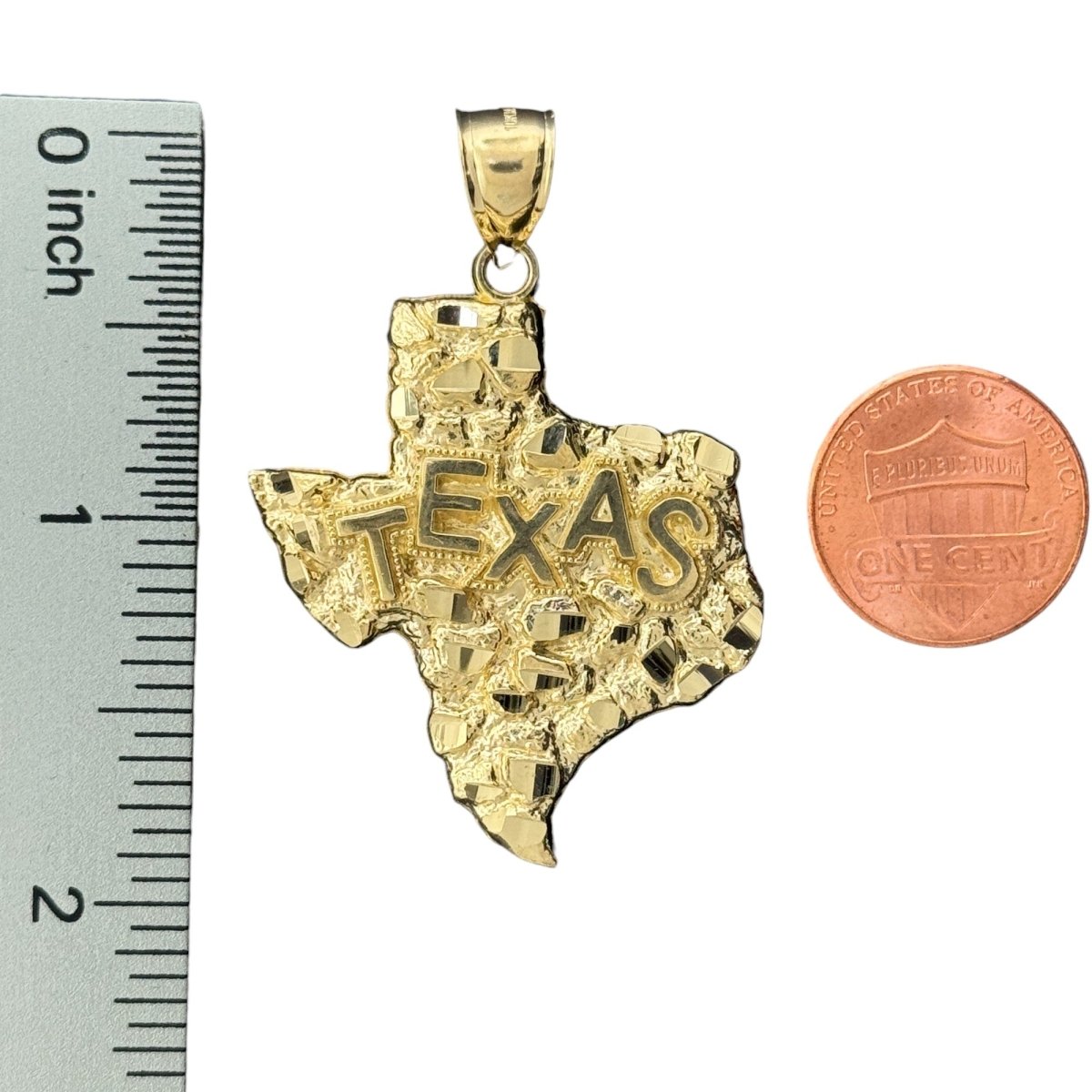 10KT Yellow Gold Texas State Nugget Pendant - 6g