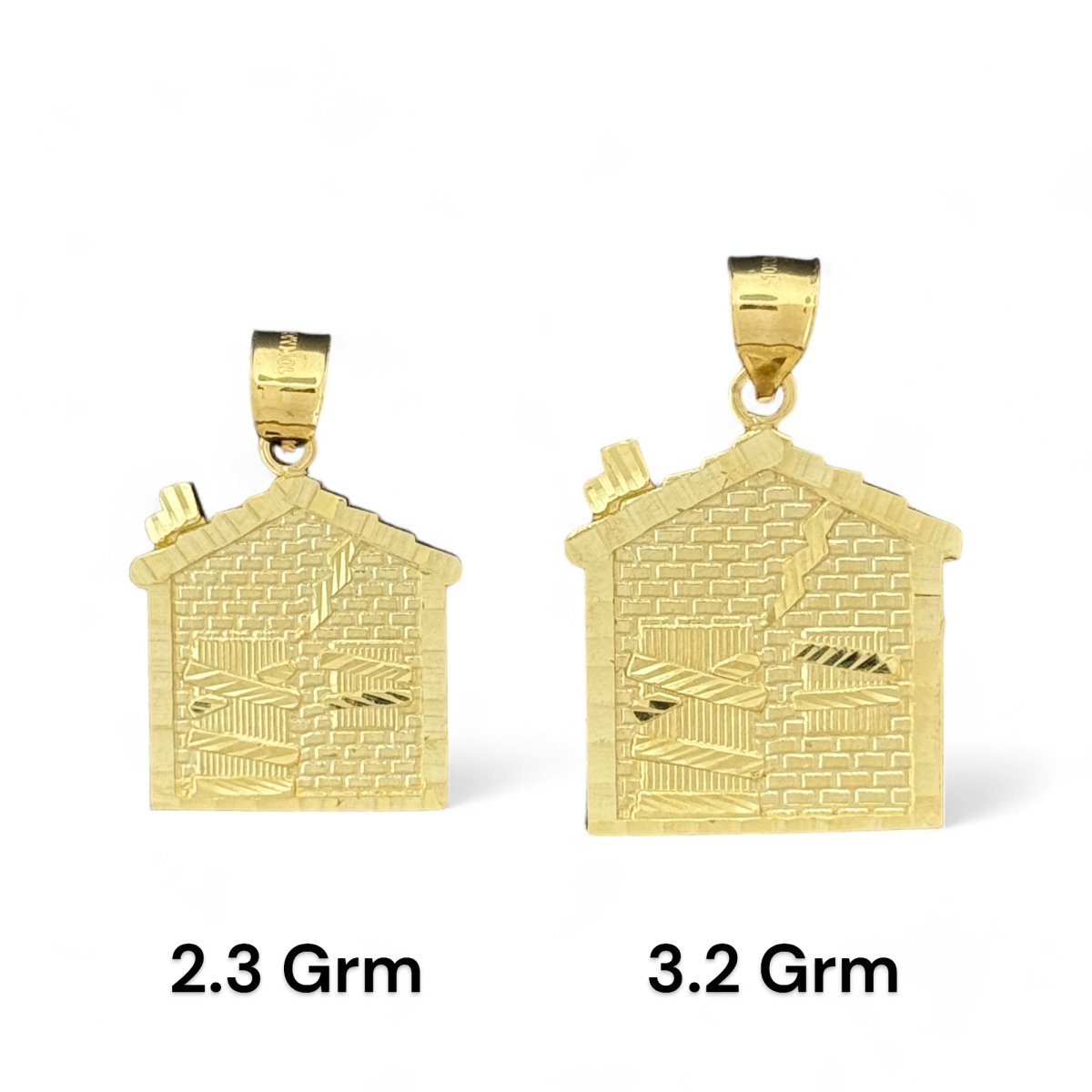 10KT Yellow Gold Trap House Pendant