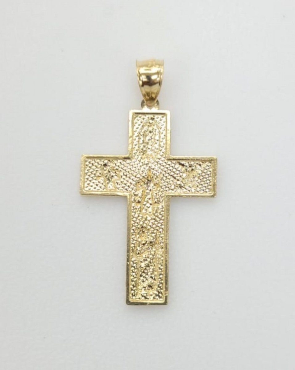 14KT CROSS real gold Pendant, Diamond Cut, Brand New