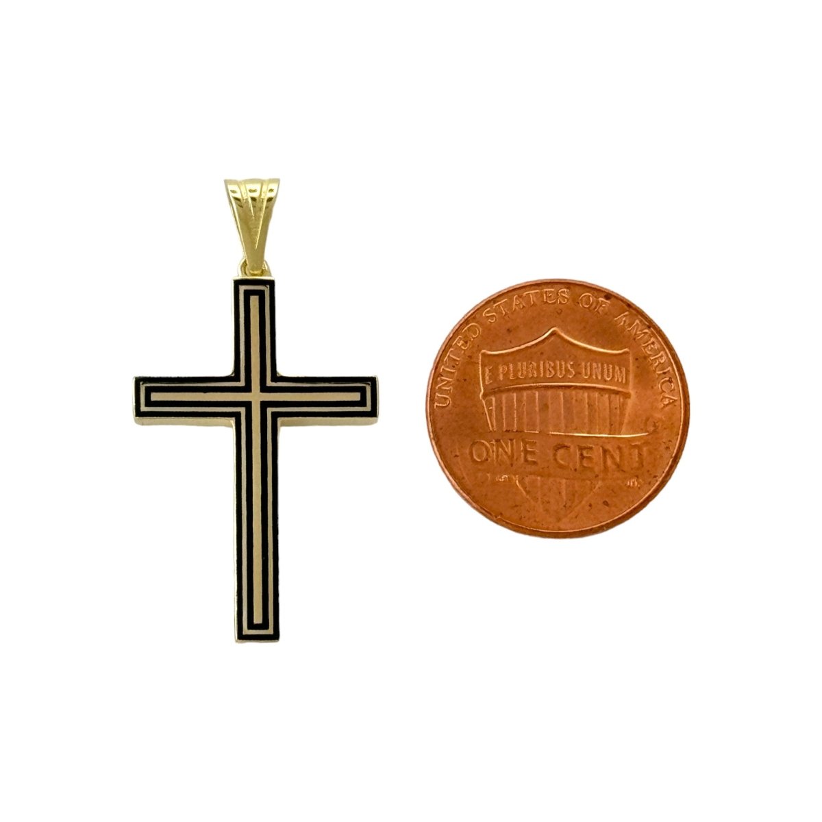 14KT Gold Cross Pendant - 3mm Bail, 1.63 Grams.