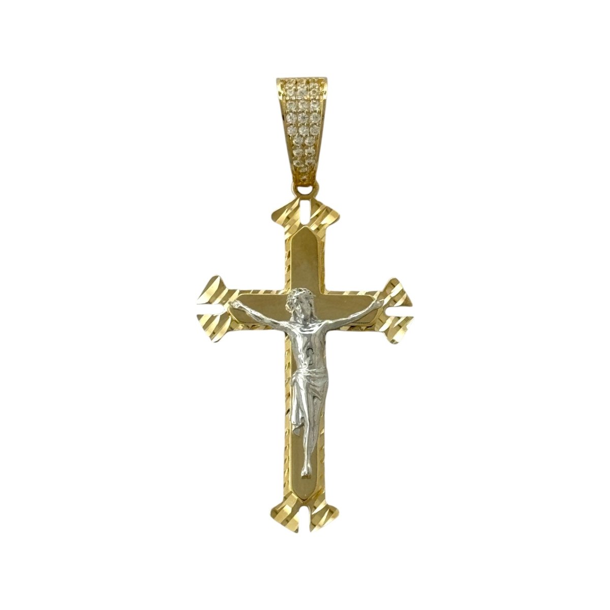 14KT Gold Cross Pendant - 5mm Bail, 3.18 Grams.