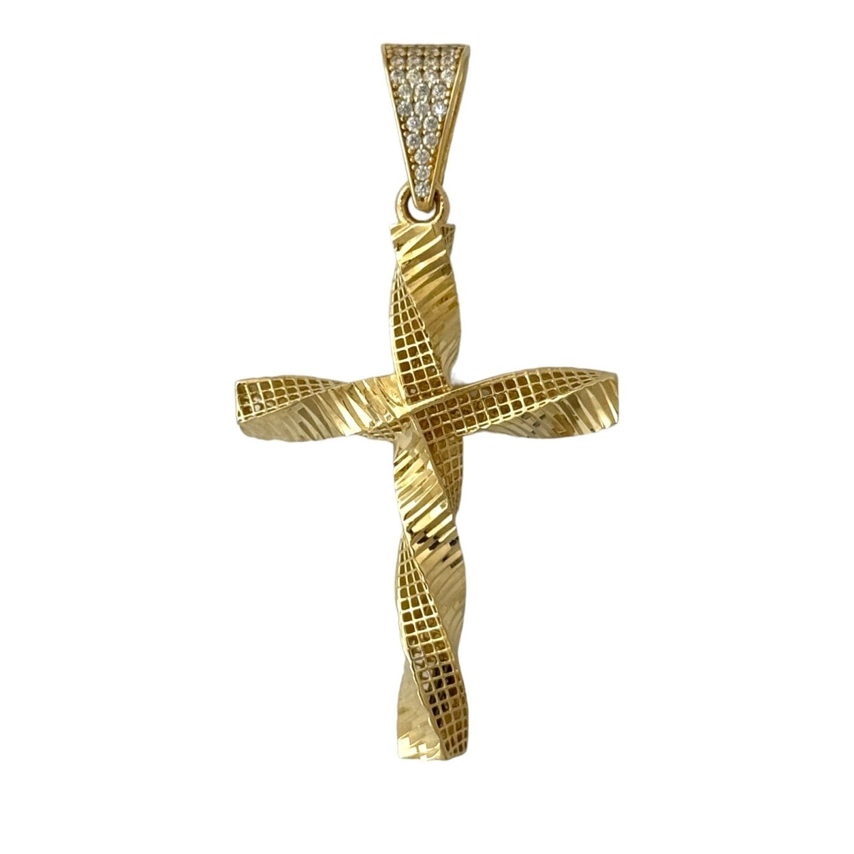 14KT Gold Cross Pendant - 5mm Bail, 4.16 Grams.