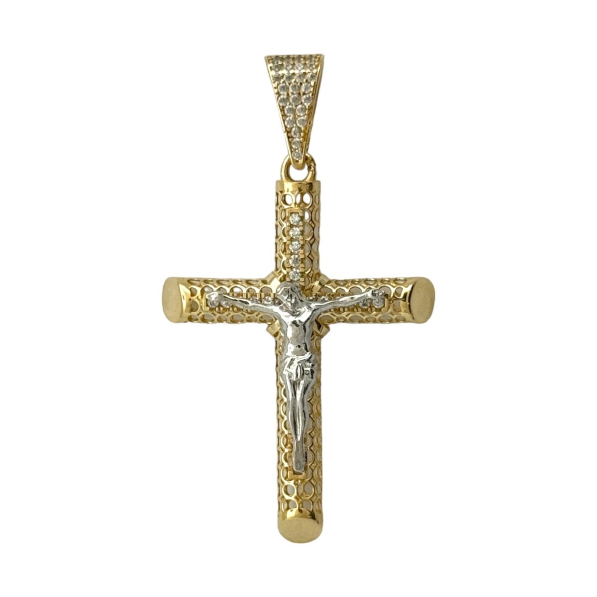 14KT Gold Cross Pendant - 5mm Bail, 4.86 Grams.