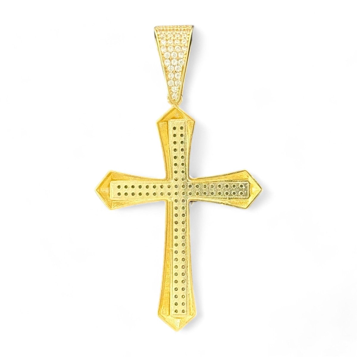 14KT Gold Cross Pendant with Diamonds - 5.83g