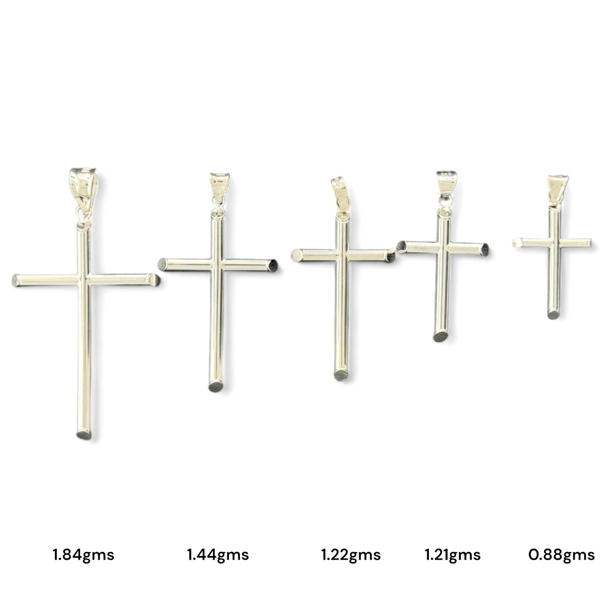 14KT Gold Cross Pendants - 1.84g, 1.44g, 1.22g, 1.21g, 0.88g