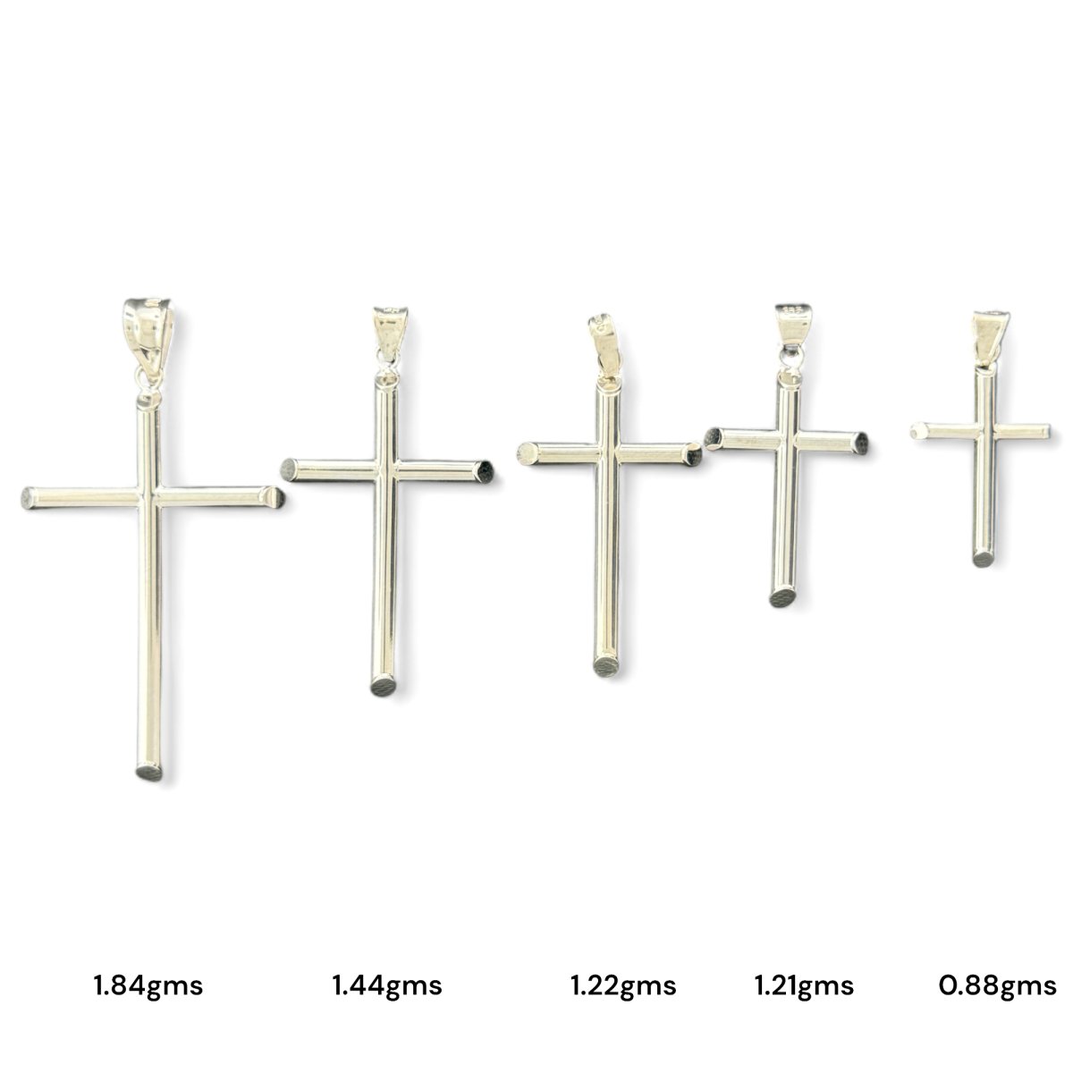 14KT Gold Cross Pendants - 1.84g, 1.44g, 1.22g, 1.21g, 0.88g