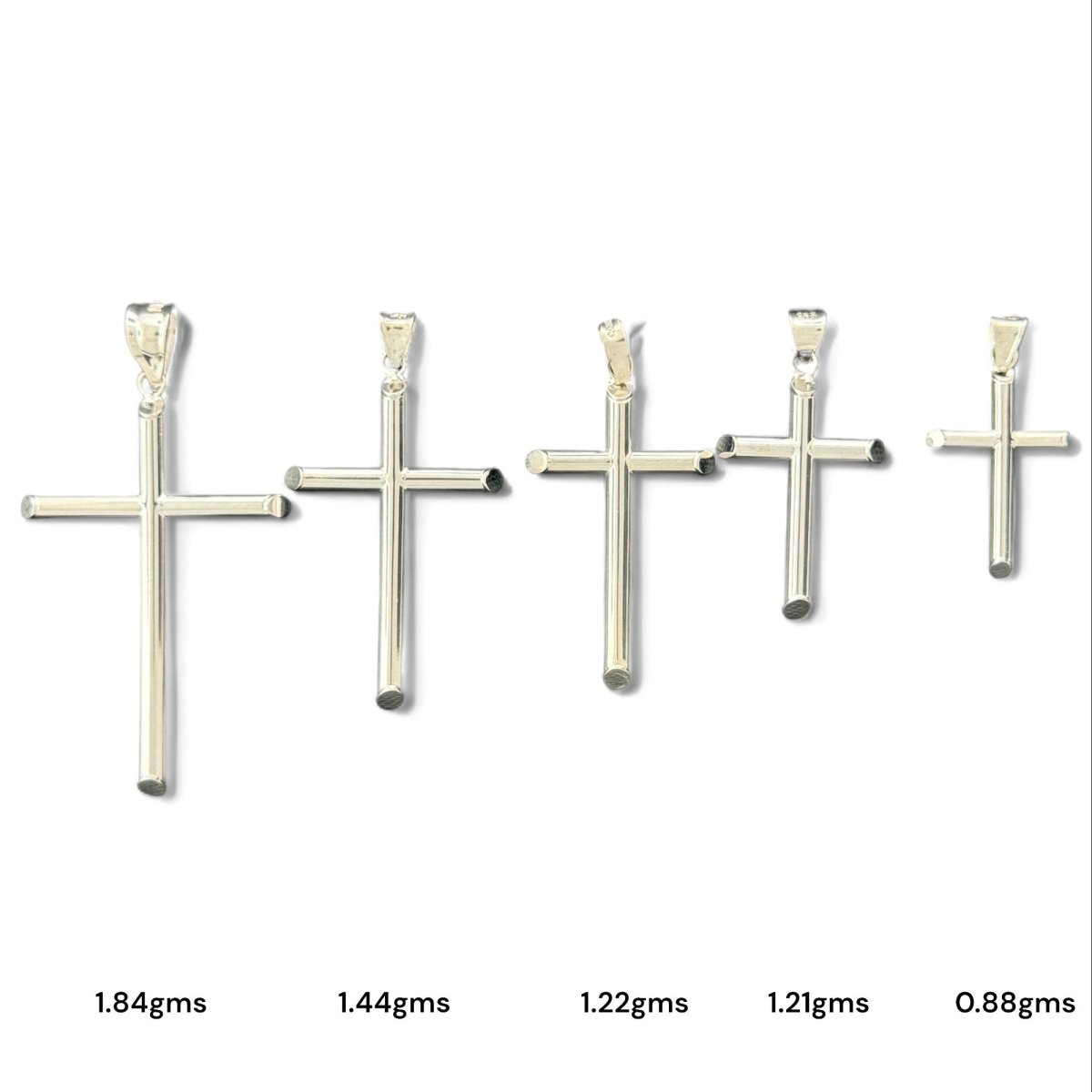 14KT Gold Cross Pendants - 1.84g, 1.44g, 1.22g, 1.21g, 0.88g