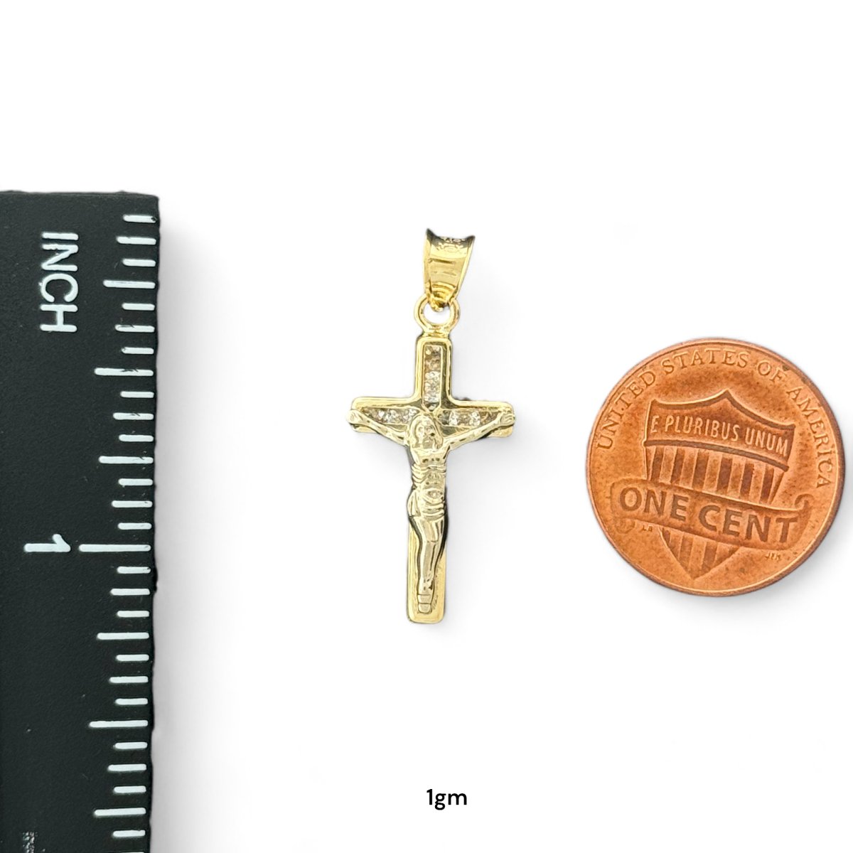 14KT Gold Crucifix Pendant - 1g,0.57g